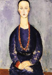 Amedeo Modigliani Woman with Red Necklace oil painting image